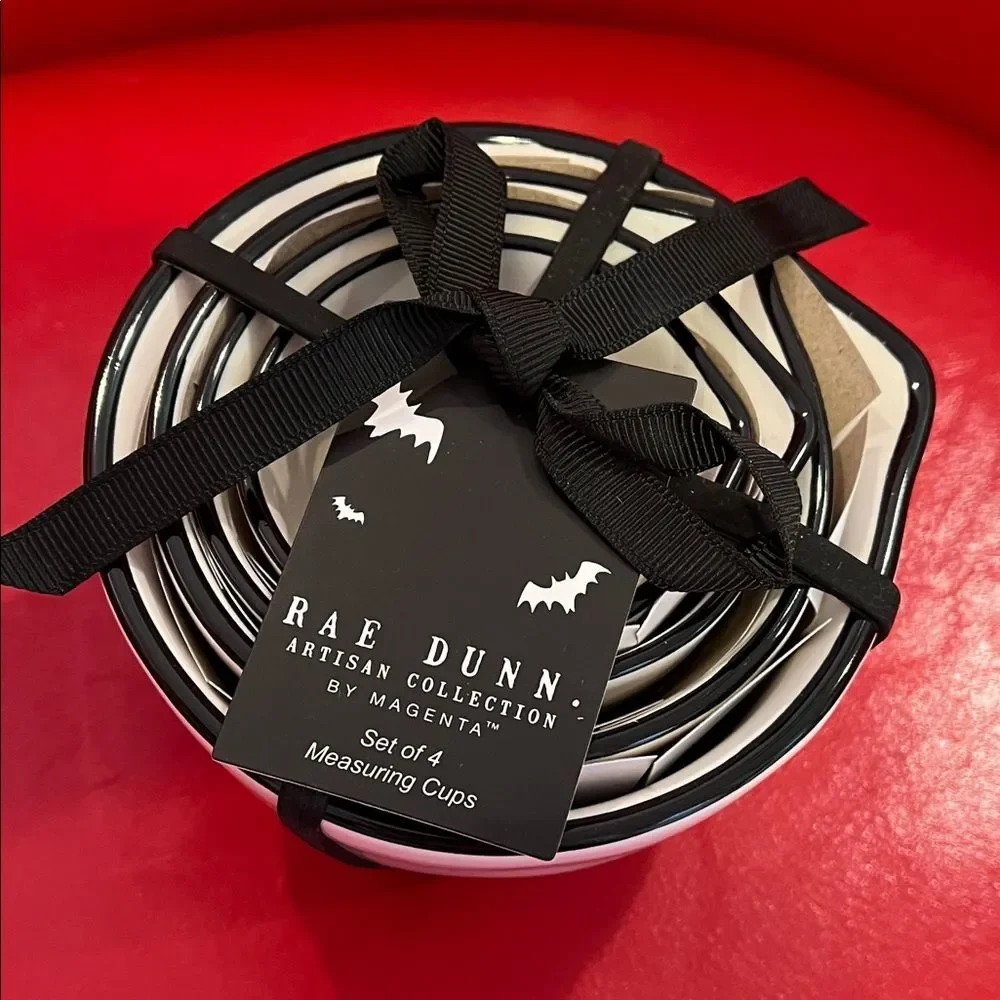 Rae Dunn Black and White Witch’s Broom Measuring Cups
